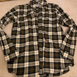 Carhartt relaxed fit deep green and black plaid M